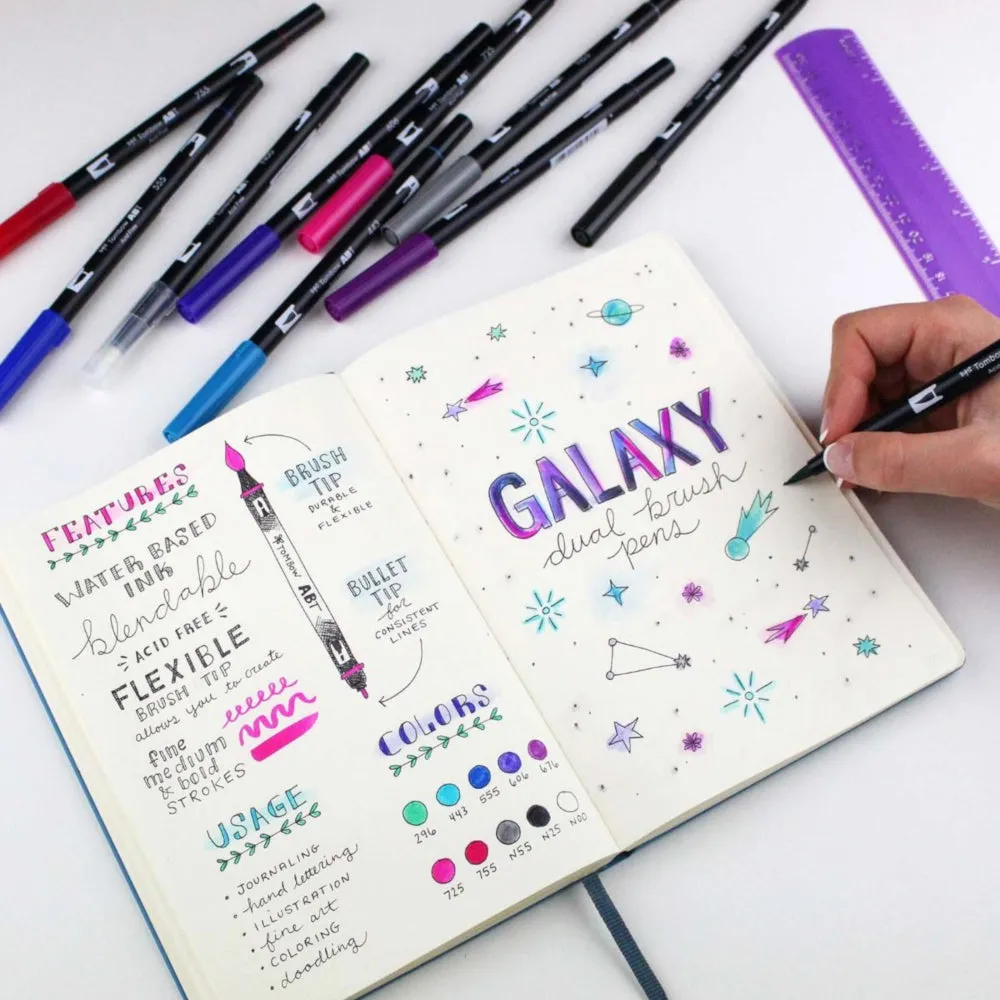 Tombow AB-T10CGA Galaxy 10pc Brush Set