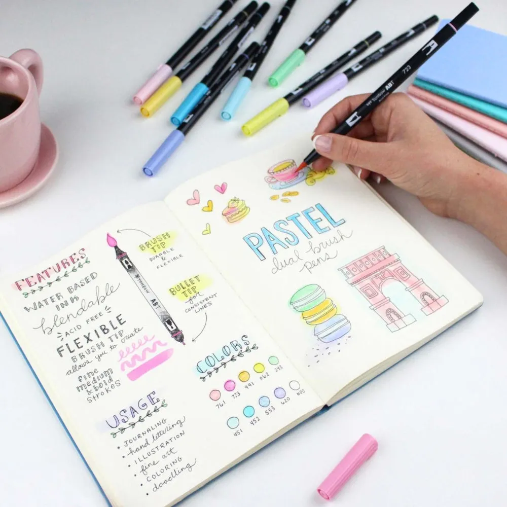 Tombow AB-T10CPA Pastel 10pc Brush Set