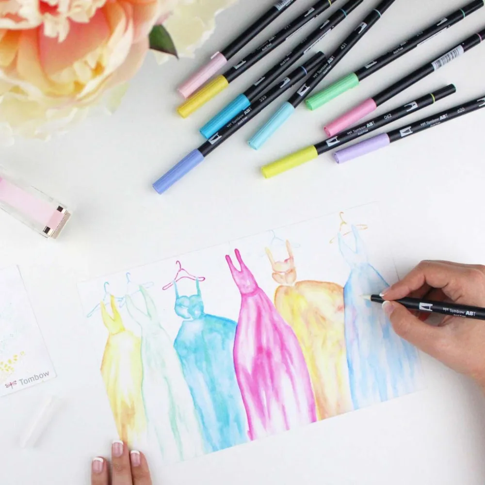 Tombow AB-T10CPA Pastel 10pc Brush Set