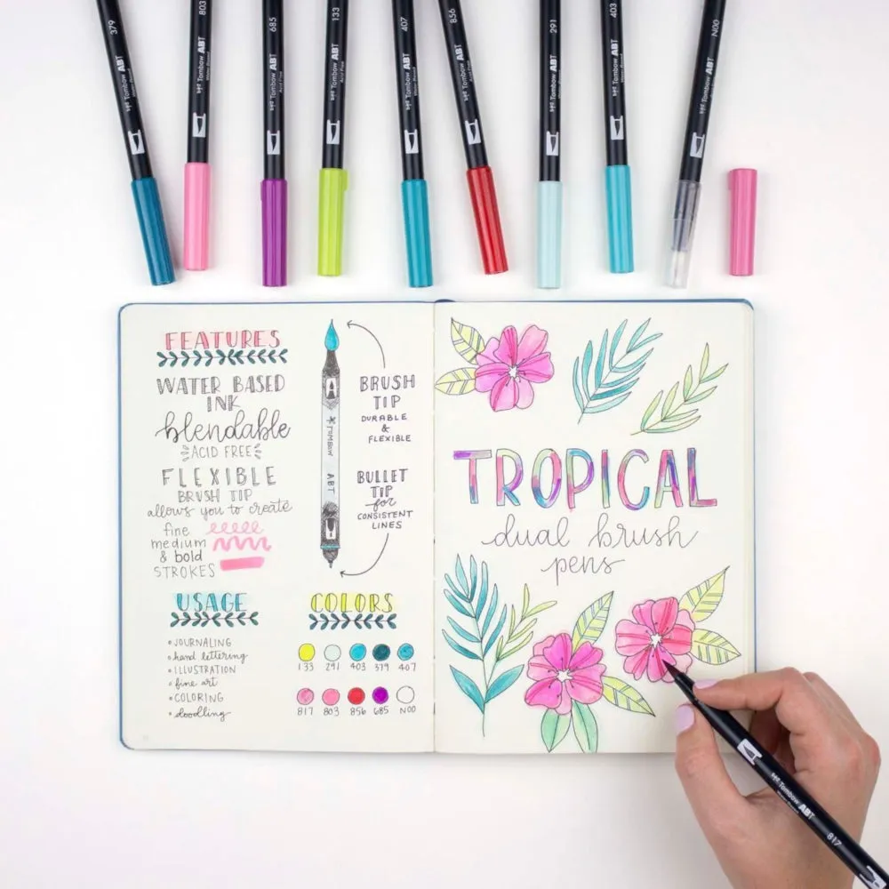 Tombow AB-T10CTR Tropical 10pc Brush Set