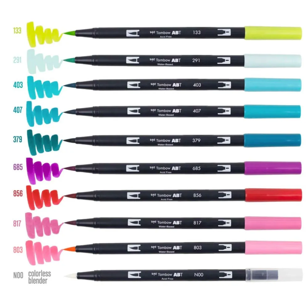 Tombow AB-T10CTR Tropical 10pc Brush Set