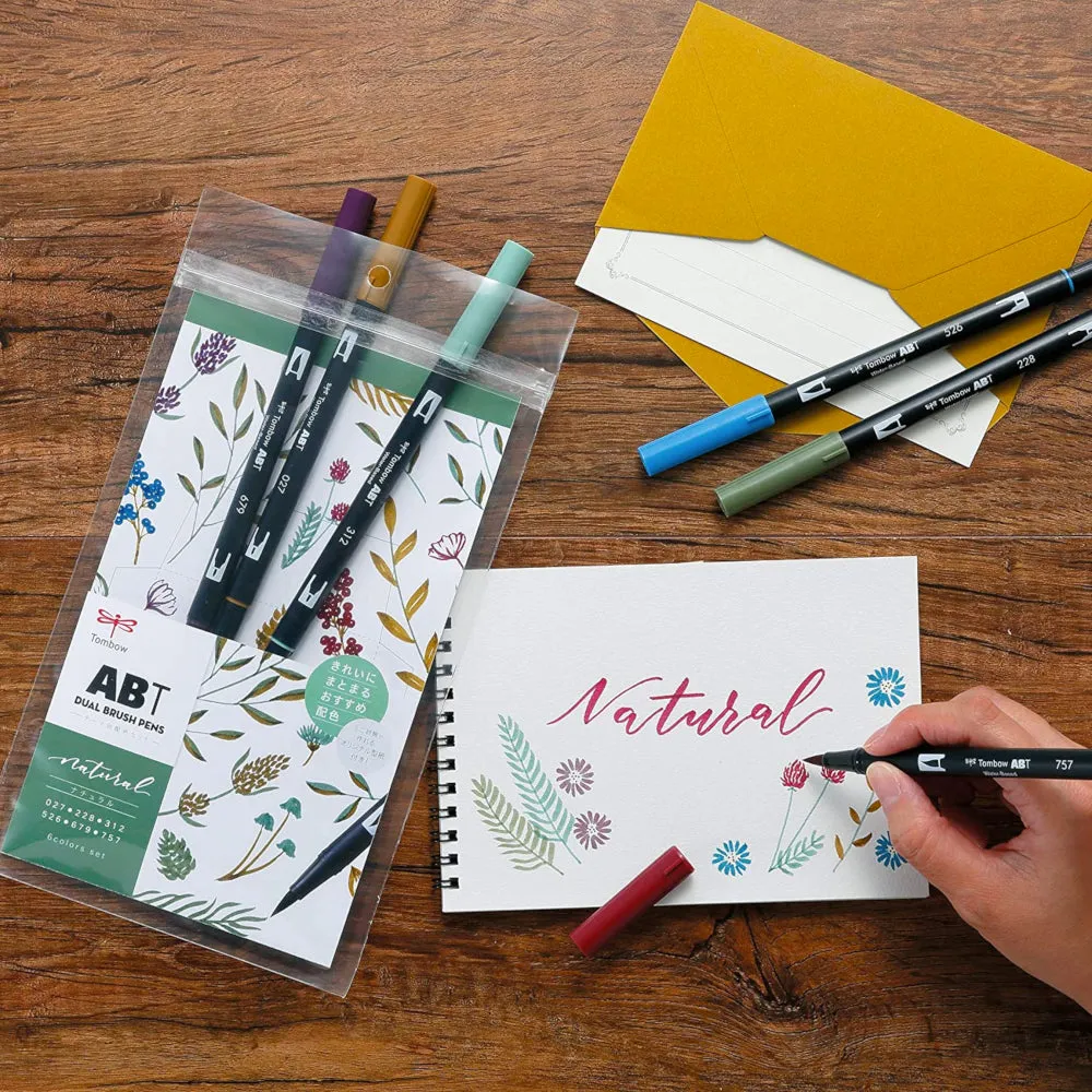 Tombow AB-T6CNT Natural 6pc Brush Set