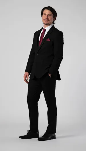 Trim Fit 3 Piece Suit Black