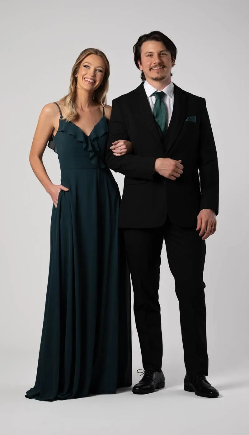 Trim Fit 3 Piece Suit Black