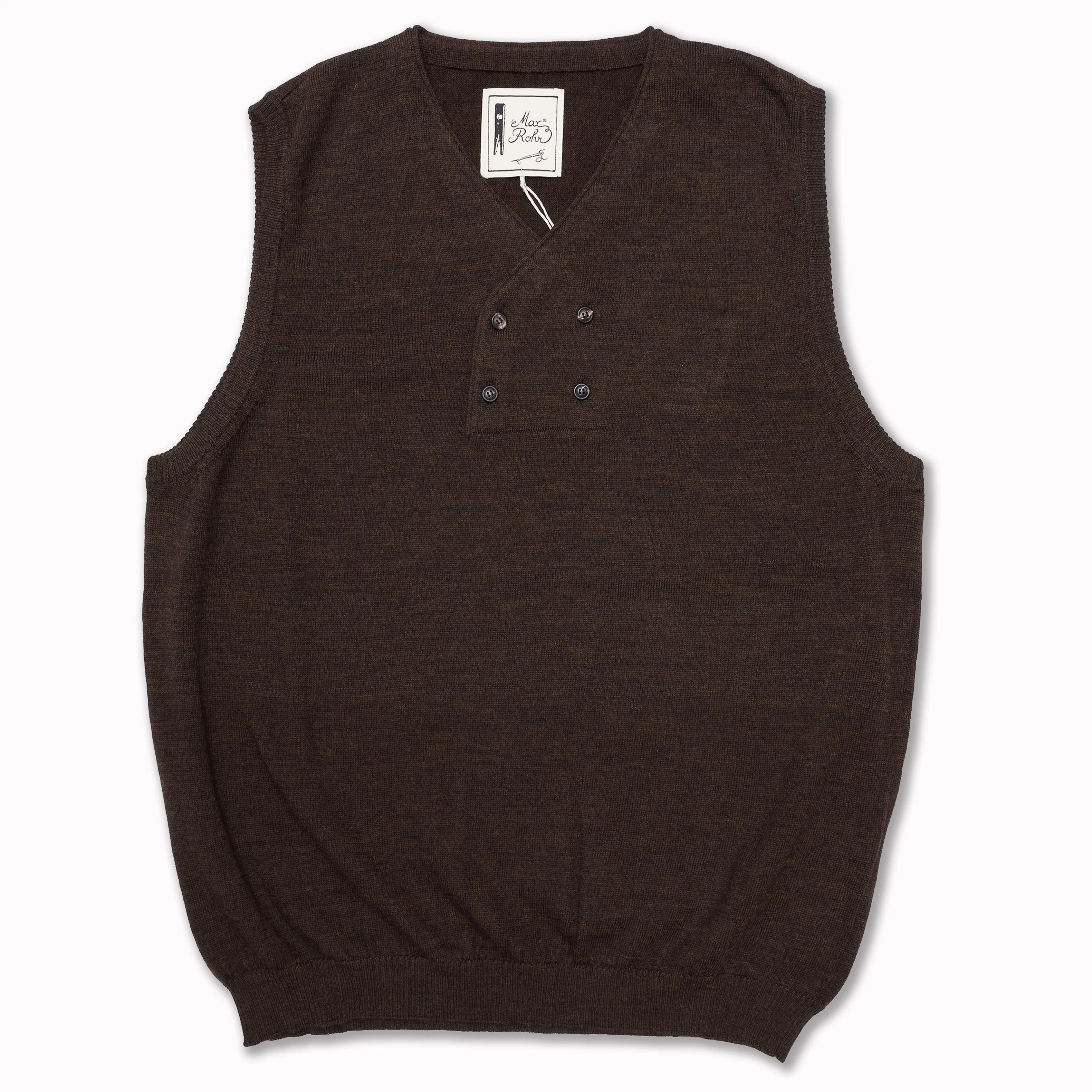 Vest MAX 1/12 in Brown Superfine Merino Wool