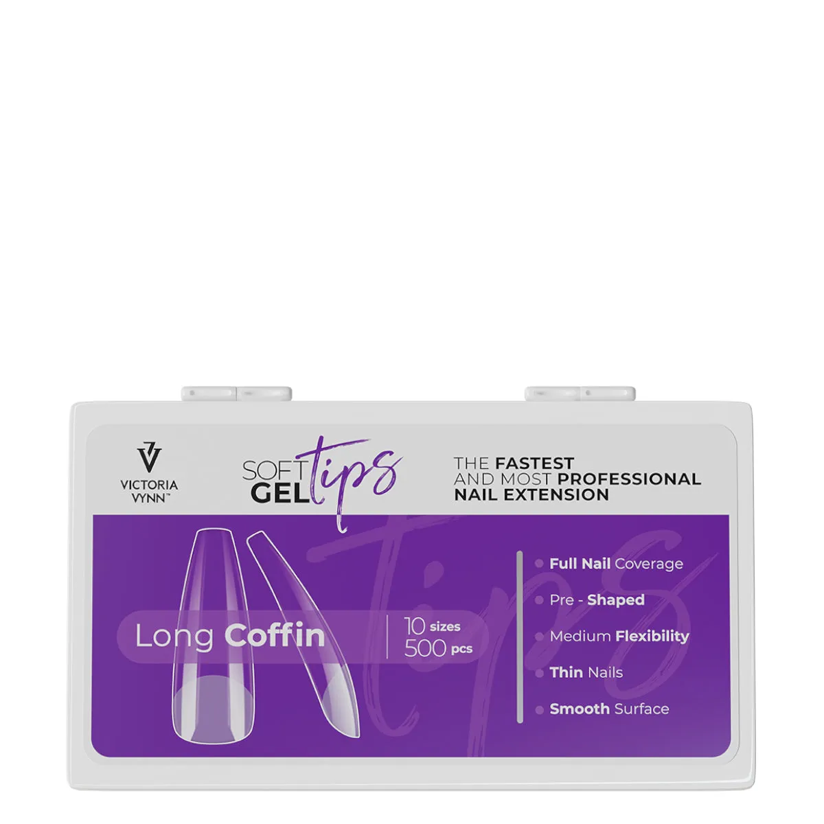 Victoria Vynn Soft Gel Tips Long Coffin Complete Kit with LED Lamp
