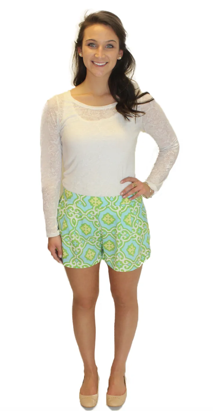 Virginia Shorts - Mint Print
