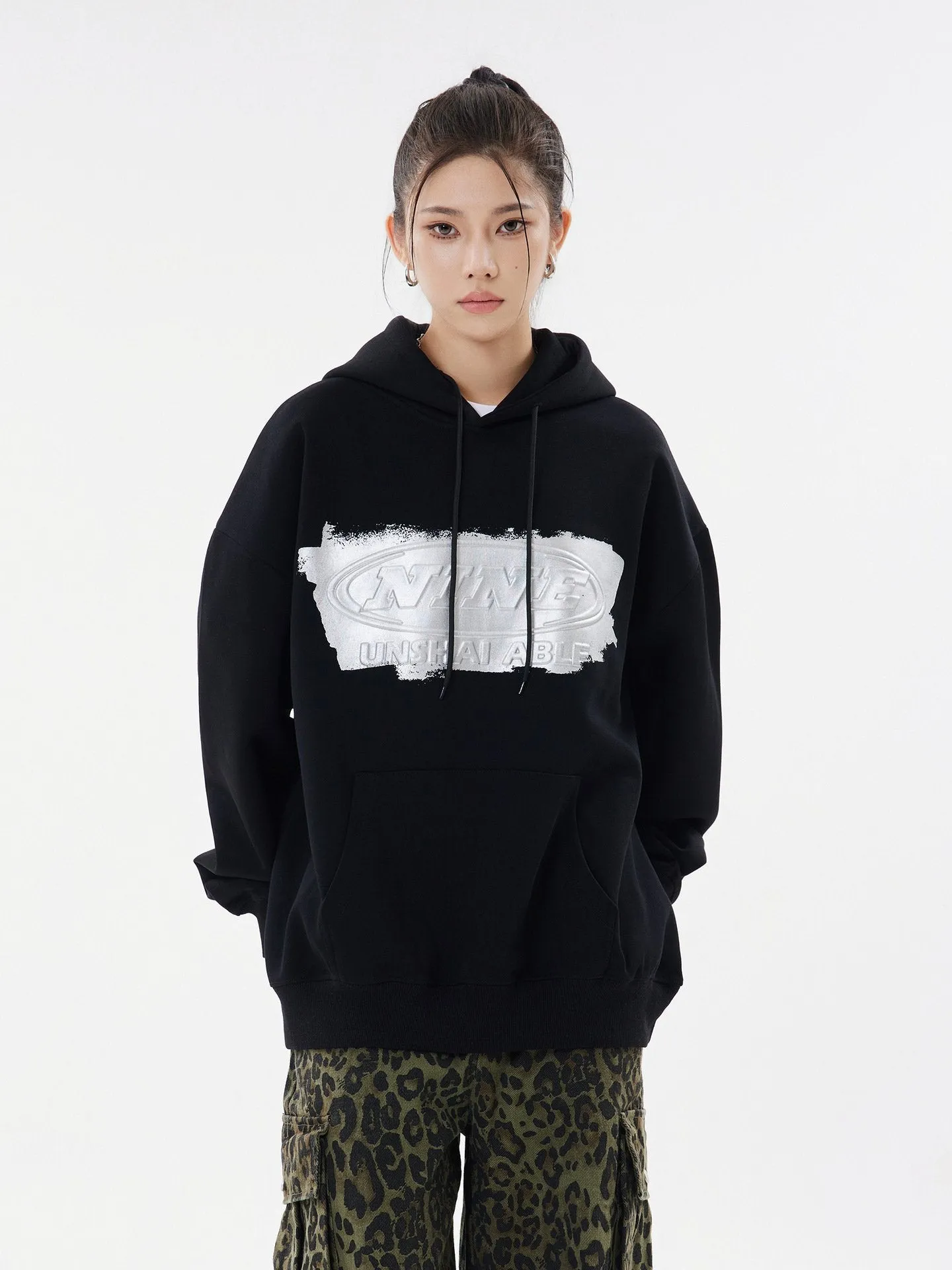 W2663-Street Three-dimensional Joker Personality Fun Trend Printing Long Sleeve Hooded Vests