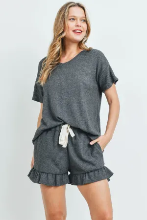 Waffle Top and Short Set