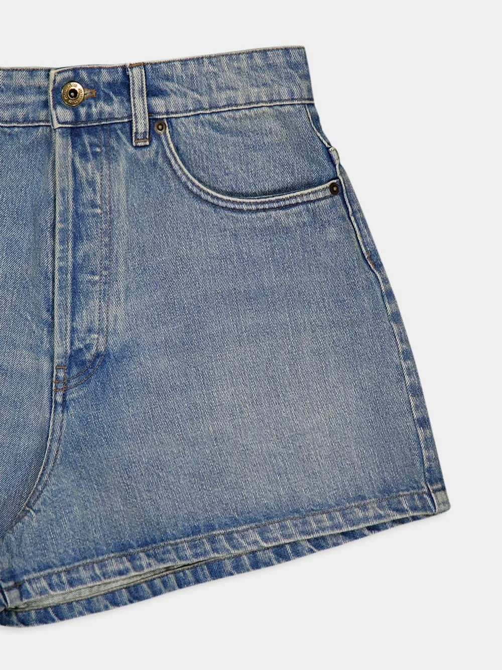 Washed Denim Casual Shorts