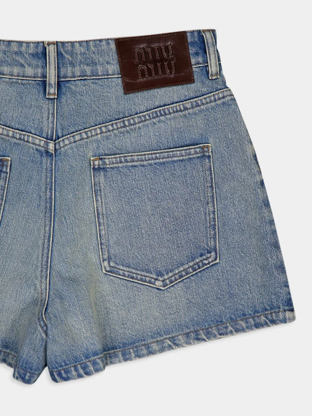 Washed Denim Casual Shorts