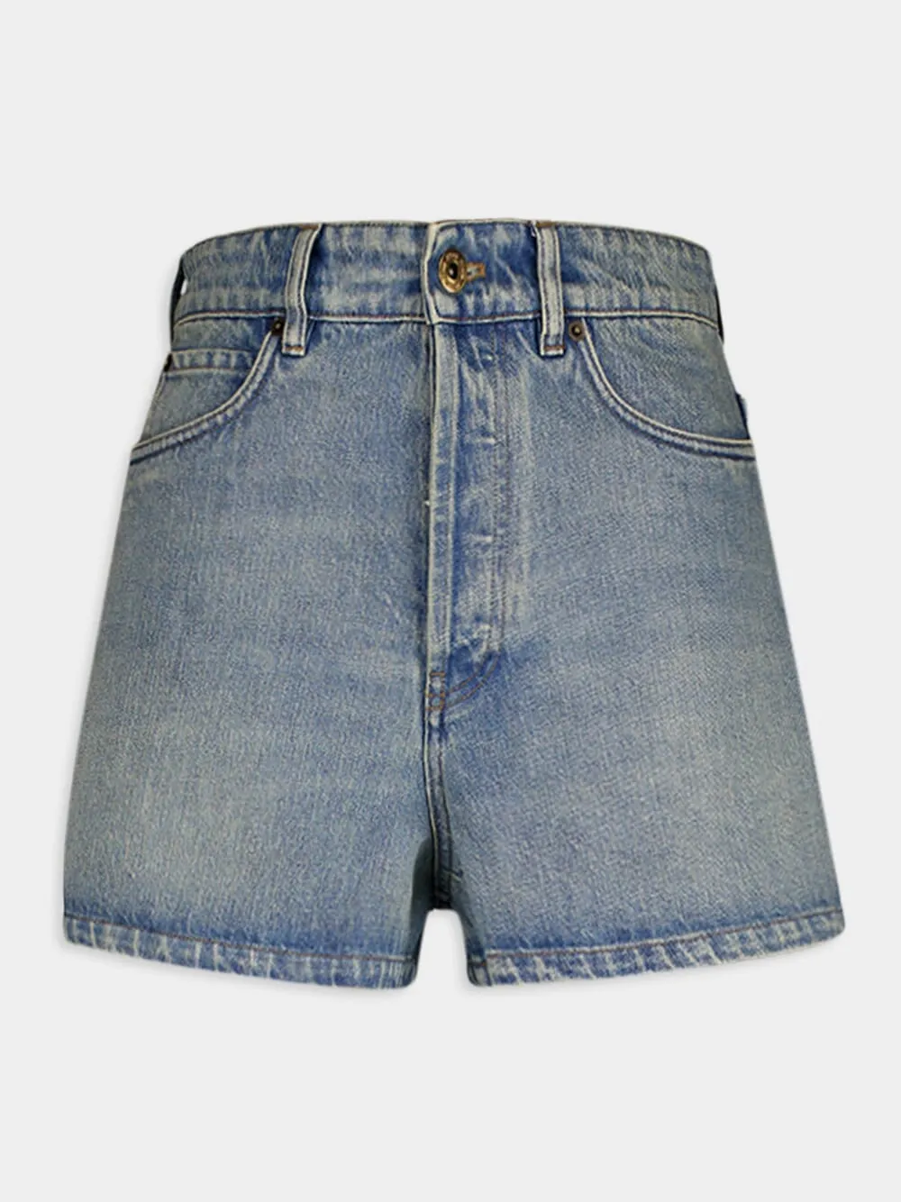 Washed Denim Casual Shorts