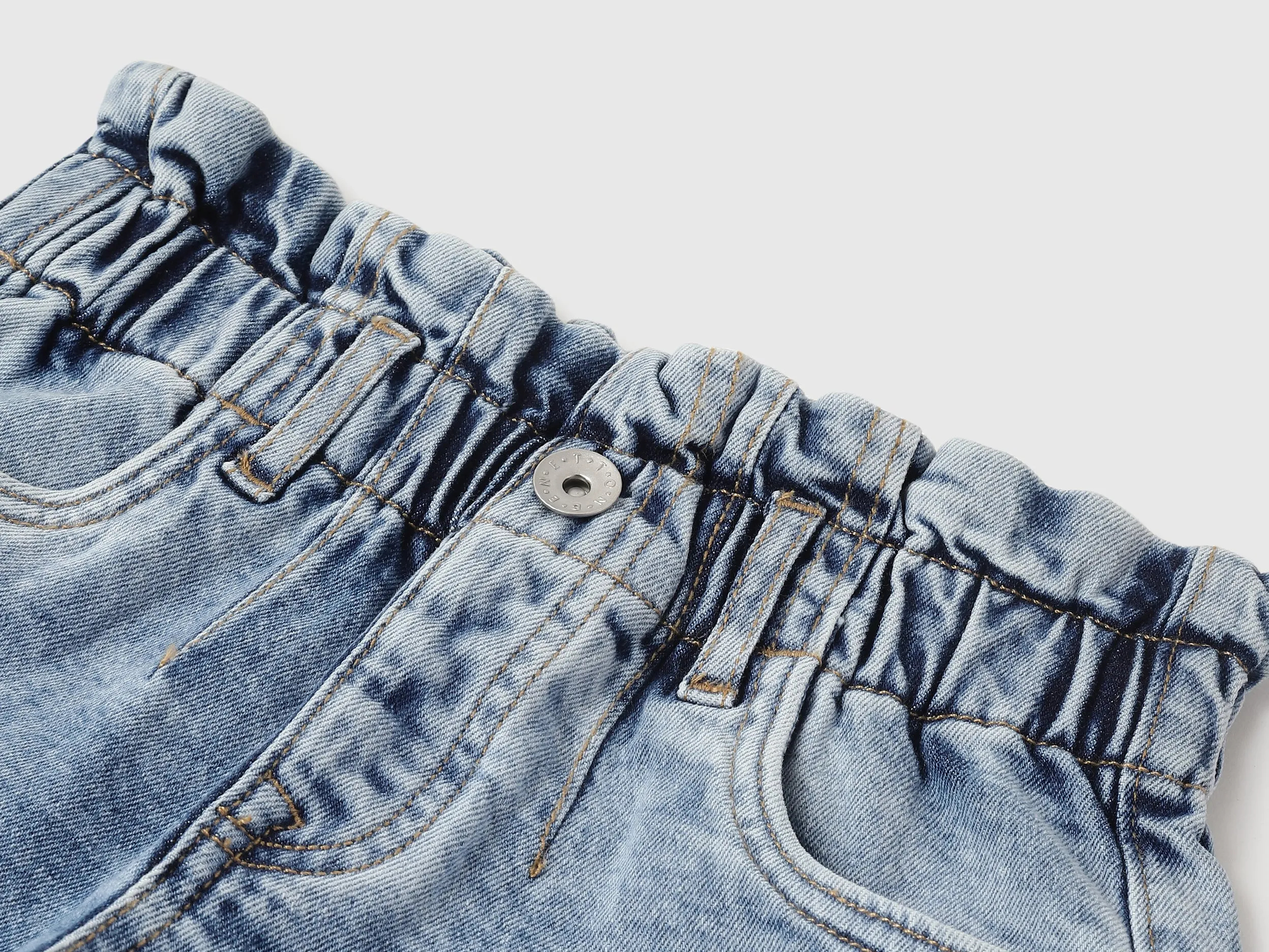 Washed Regular Fit Denim Shorts