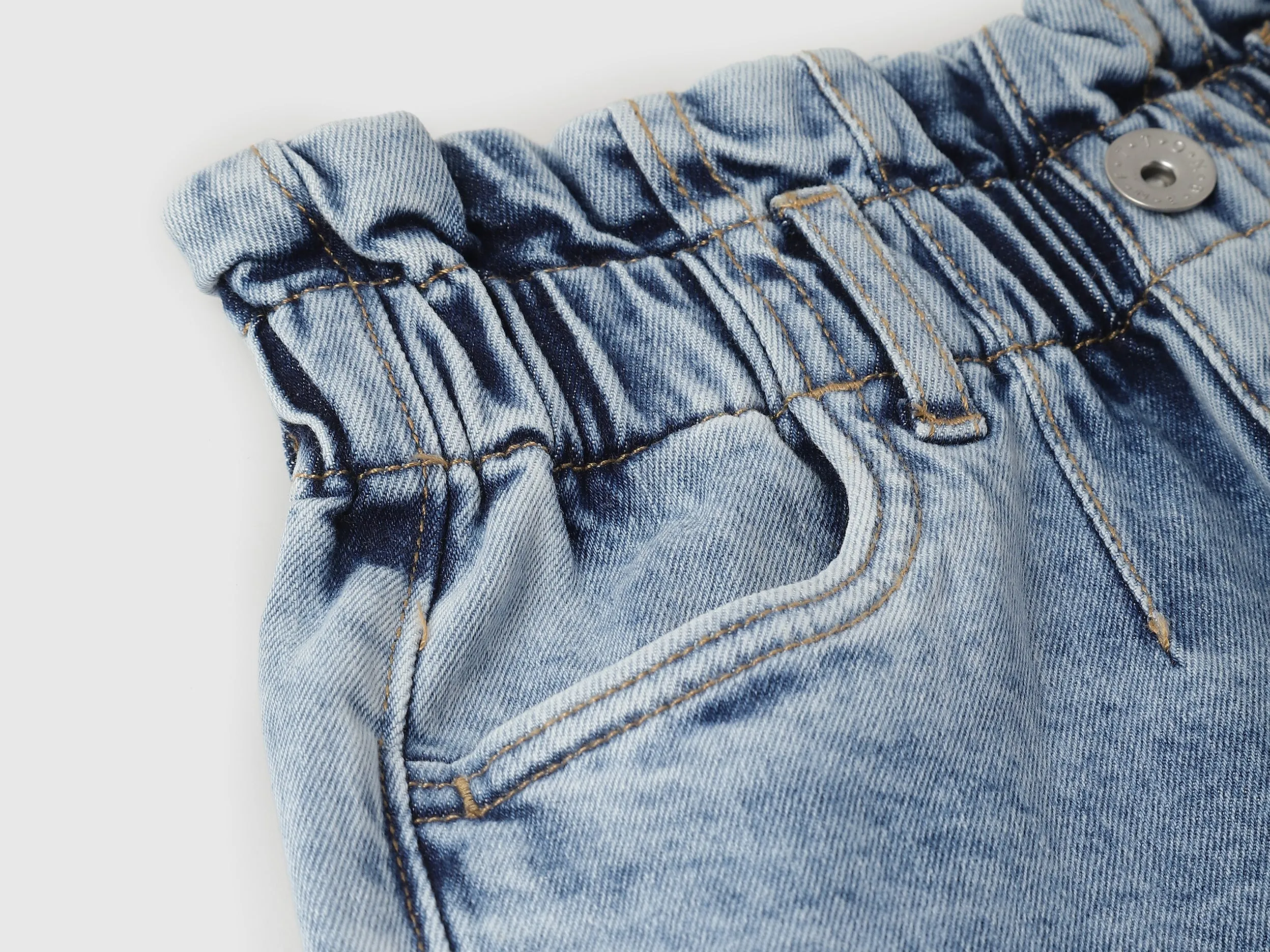 Washed Regular Fit Denim Shorts