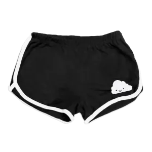 Whistle & Flute Kawaii Cloud Running Shorts - Black