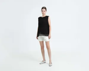 White Airy Bamboo Maternity Shorts