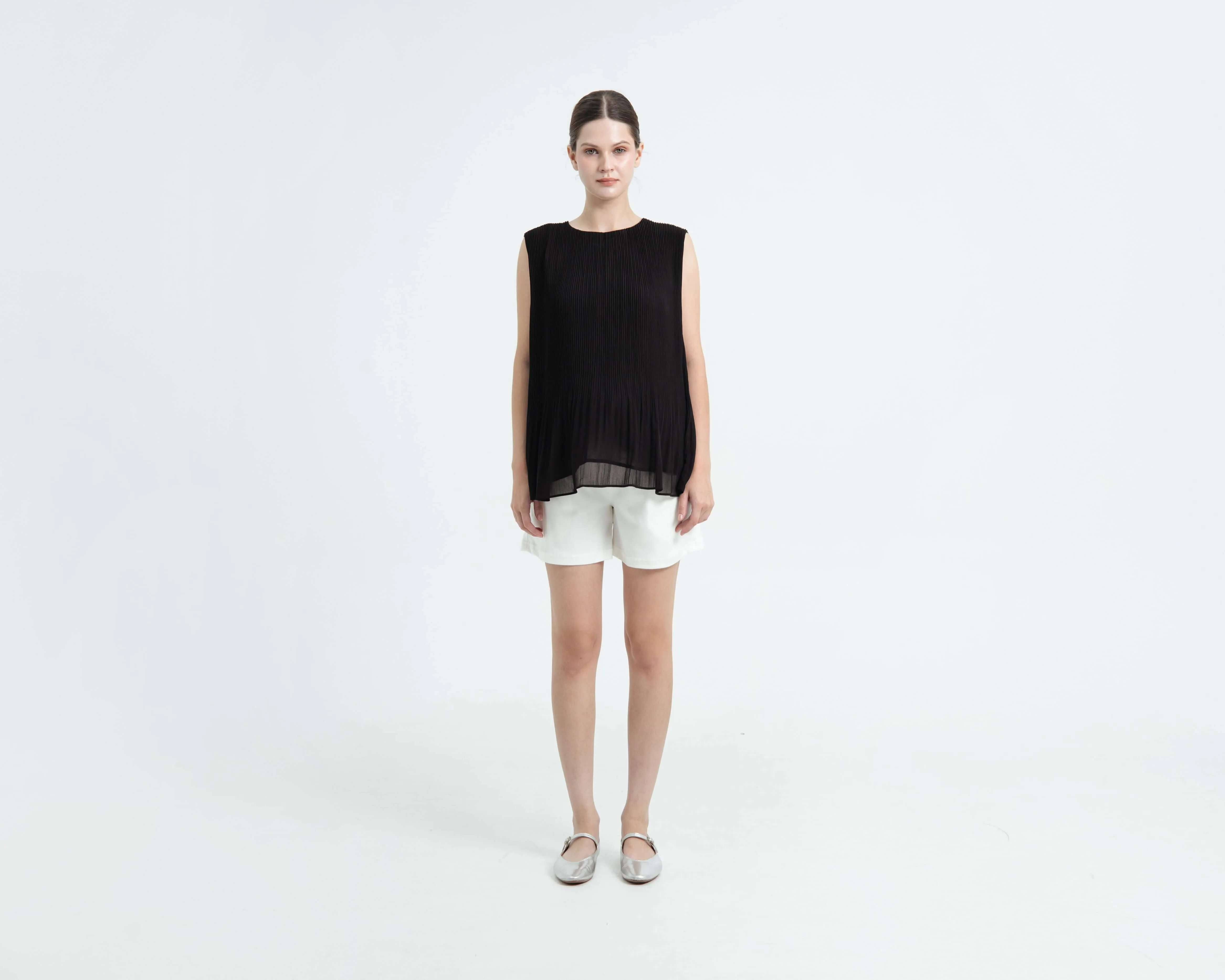 White Airy Bamboo Maternity Shorts