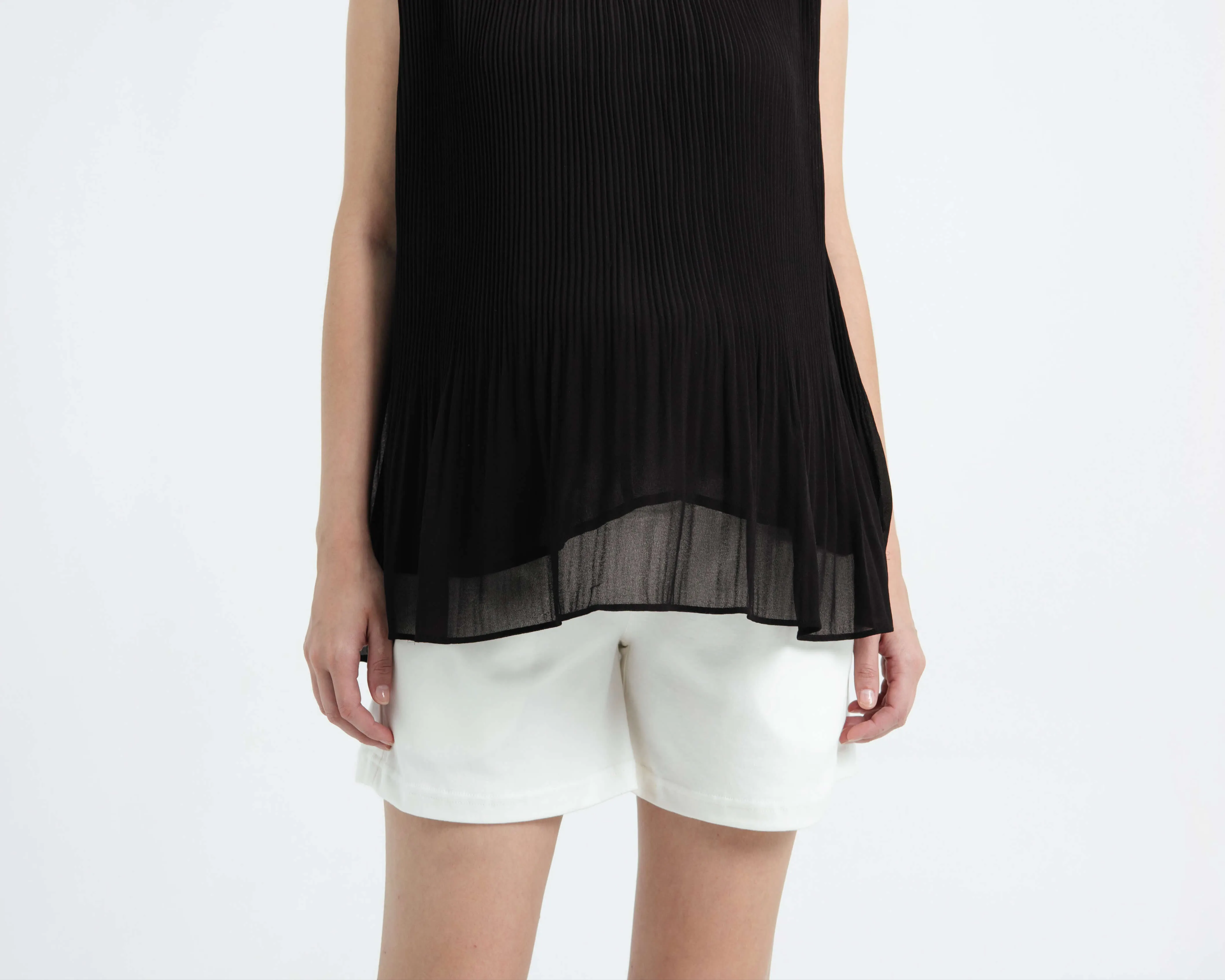 White Airy Bamboo Maternity Shorts