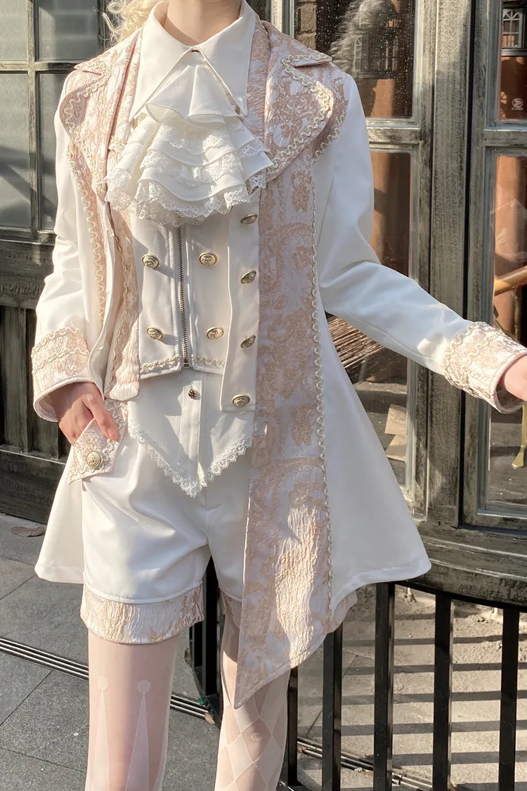 White Hot Stamping Embroidery Ouji Handsome Cool Lolita Vest