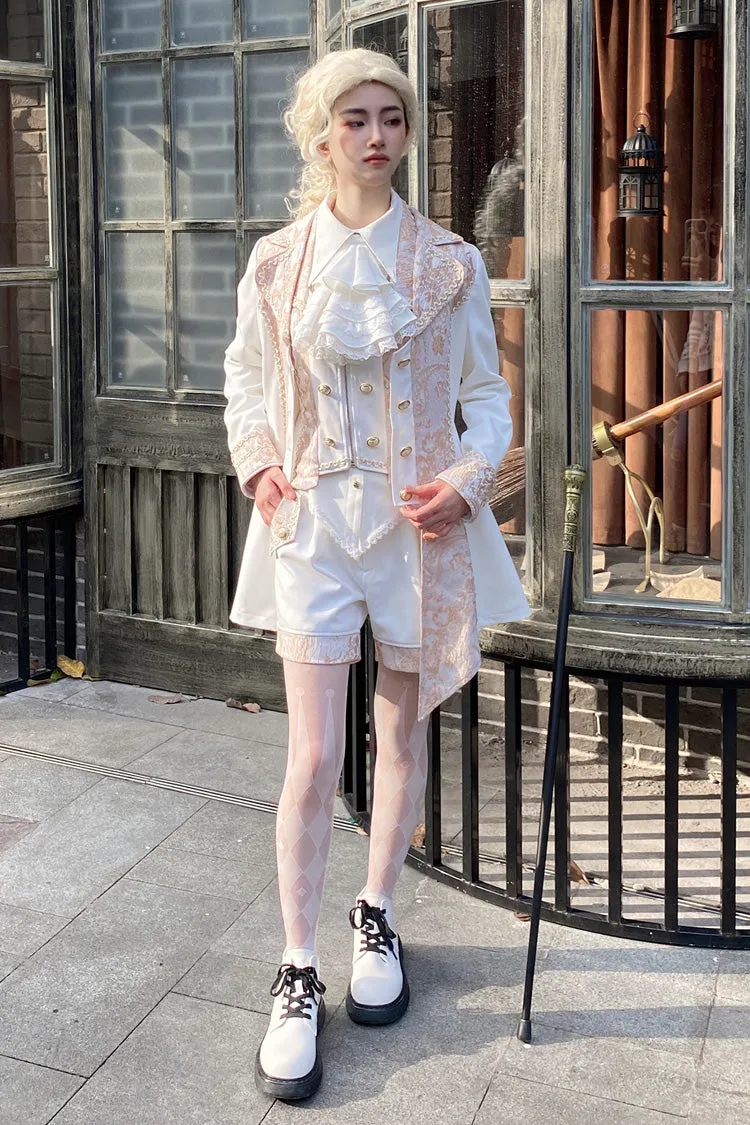 White Hot Stamping Embroidery Ouji Handsome Cool Lolita Vest
