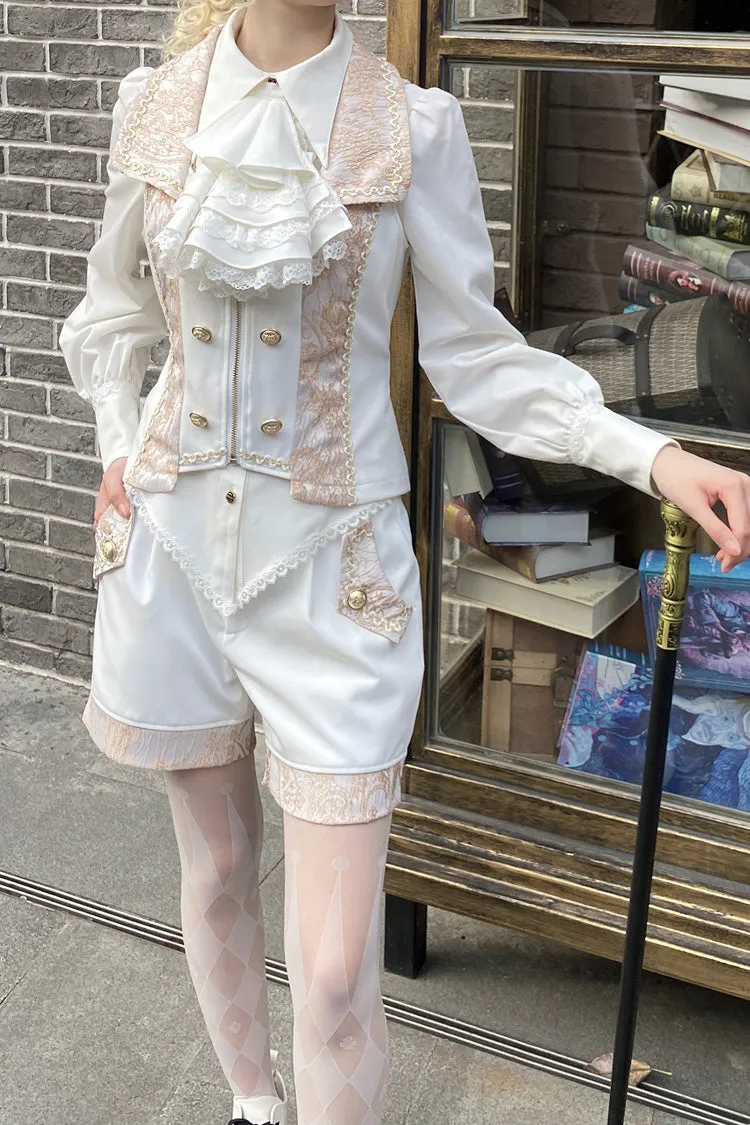 White Hot Stamping Embroidery Ouji Handsome Cool Lolita Vest