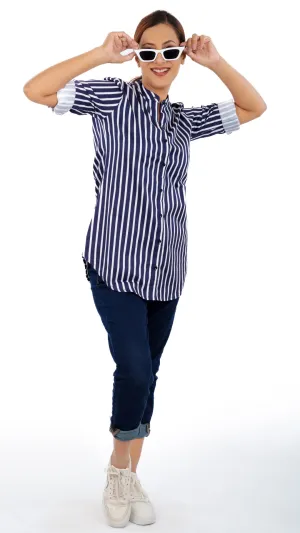 White Indigo Stripe