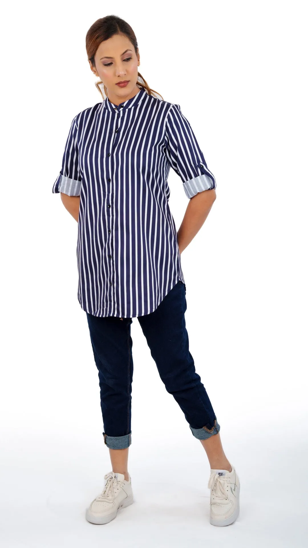 White Indigo Stripe
