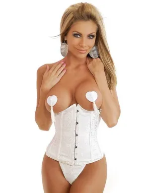White Strapless Lace Corset Top with Panty