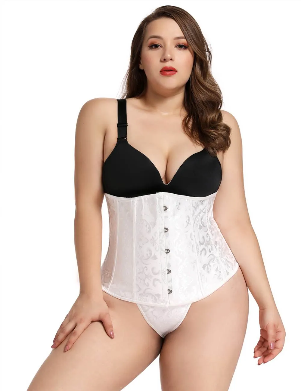 White Strapless Lace Corset Top with Panty