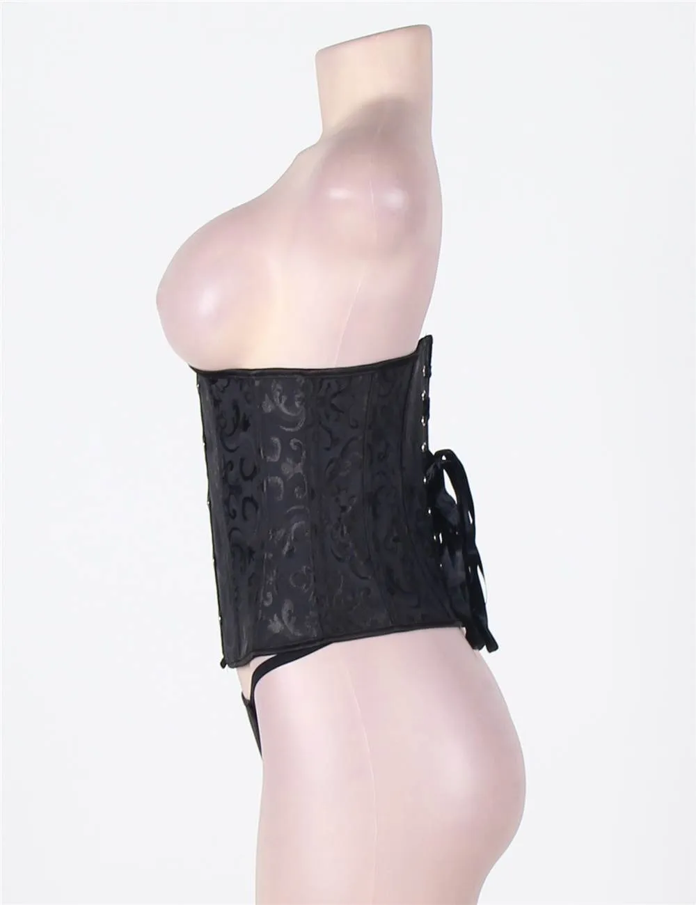 White Strapless Lace Corset Top with Panty