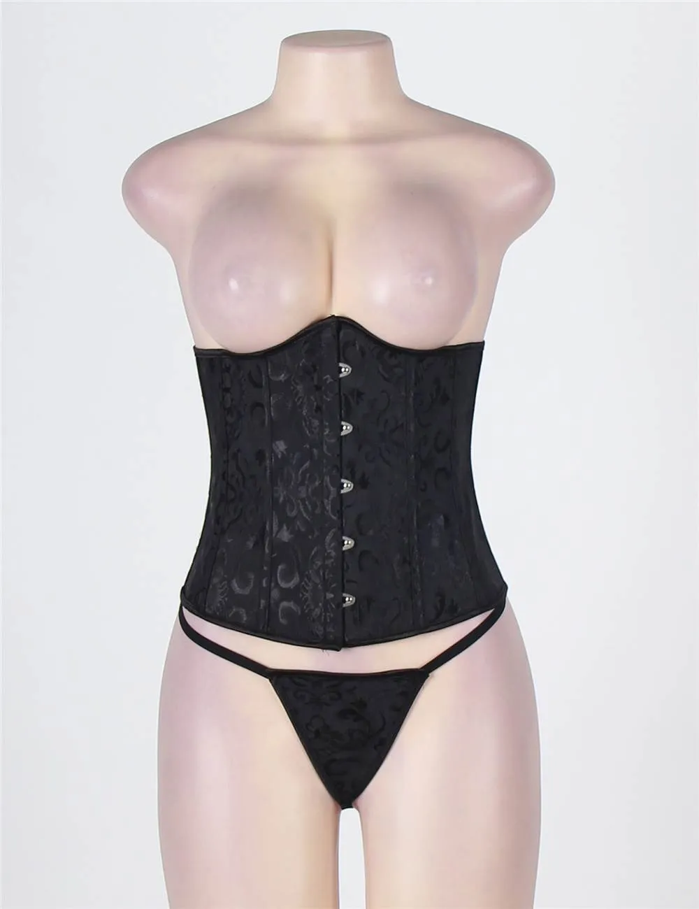 White Strapless Lace Corset Top with Panty