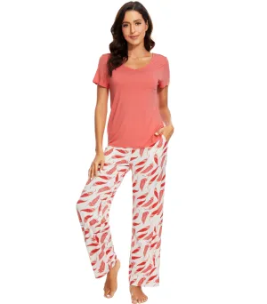 WiWi Soft Printed Pajama Sets for Women