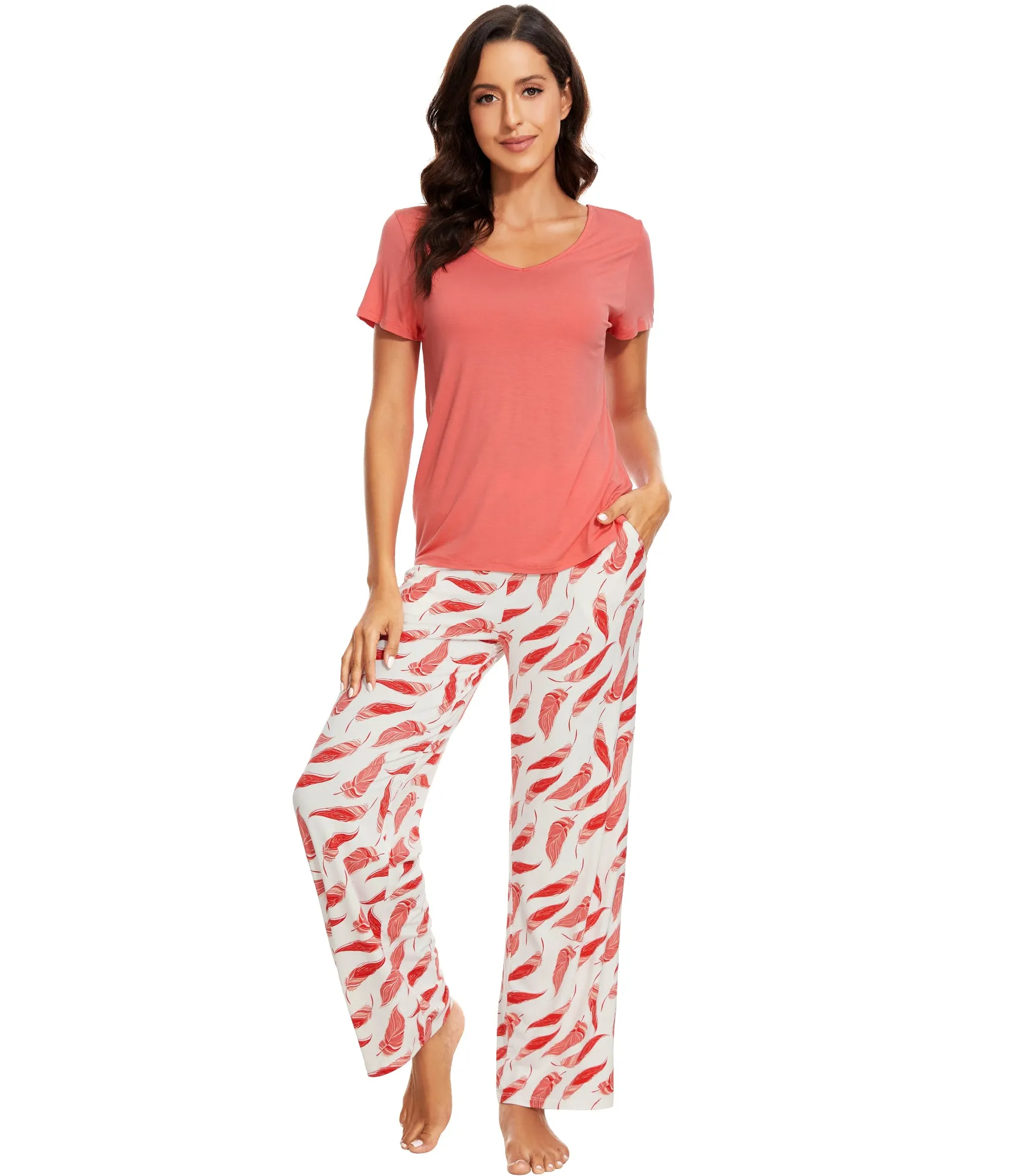 WiWi Soft Printed Pajama Sets for Women