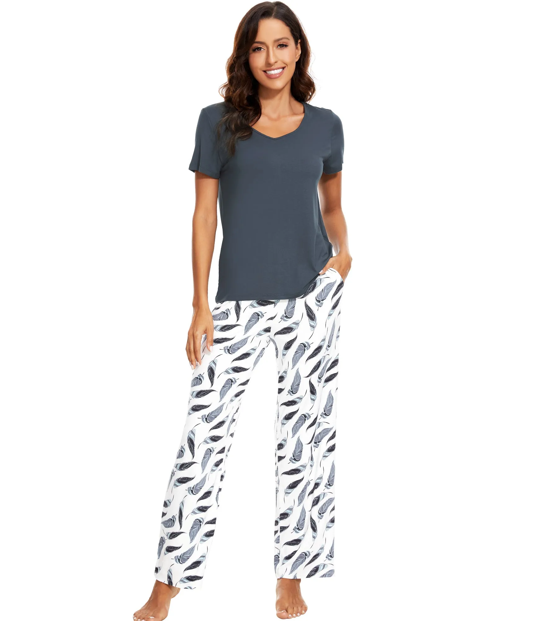 WiWi Soft Printed Pajama Sets for Women