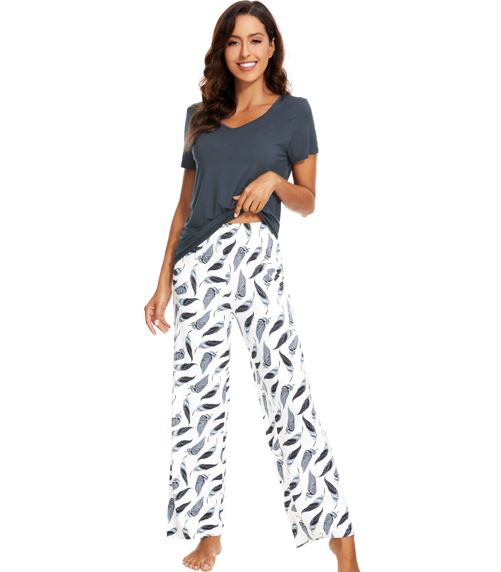 WiWi Soft Printed Pajama Sets for Women