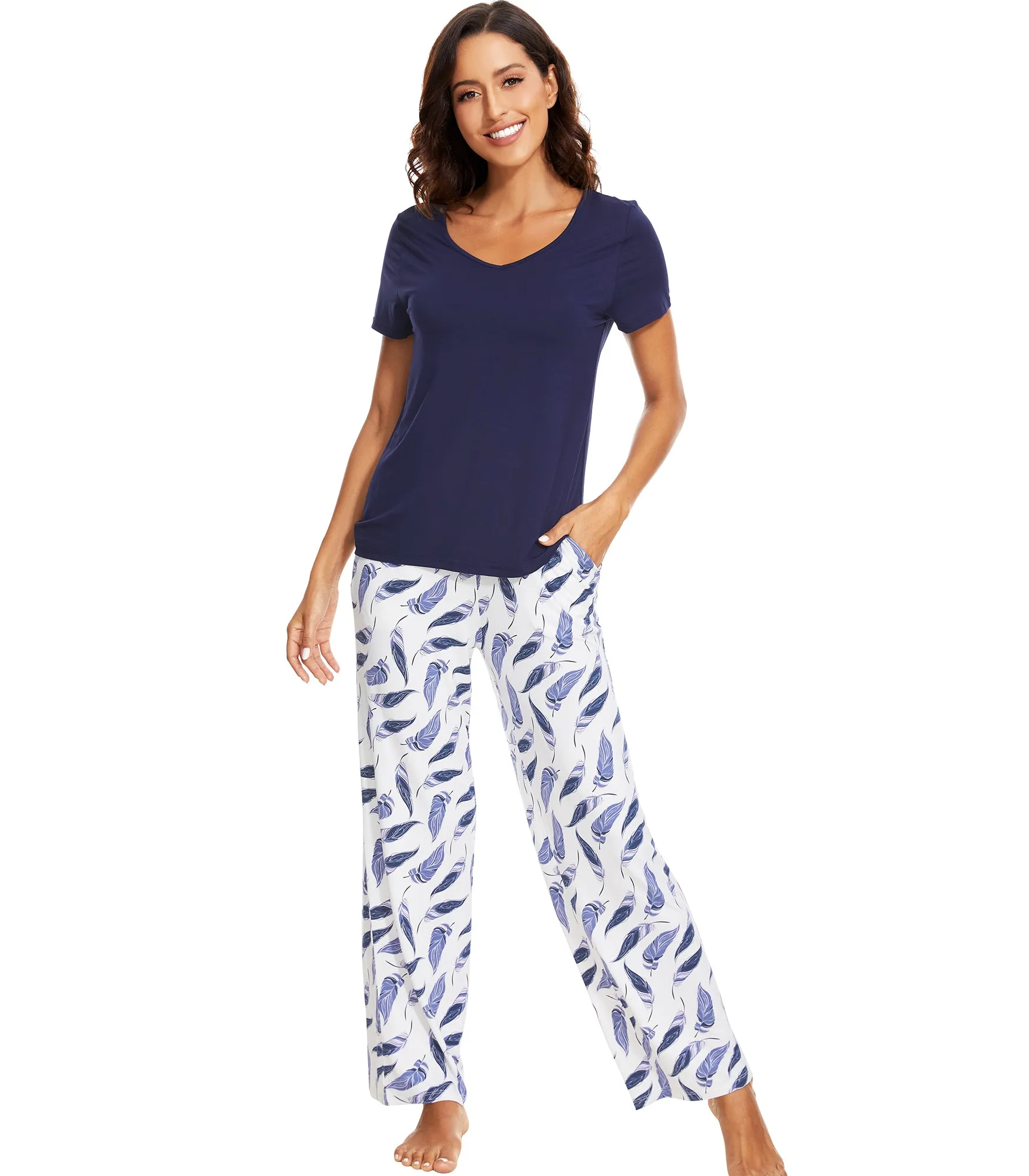 WiWi Soft Printed Pajama Sets for Women
