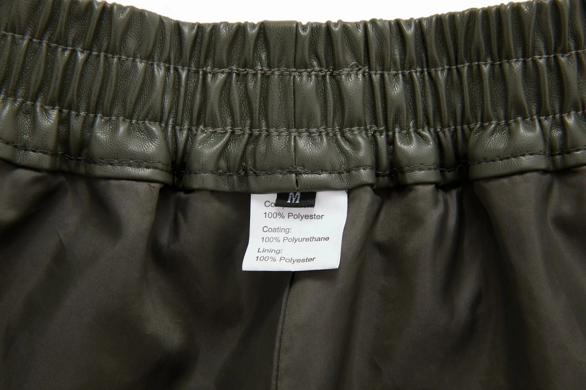 Women Simple Faux Leather Shorts