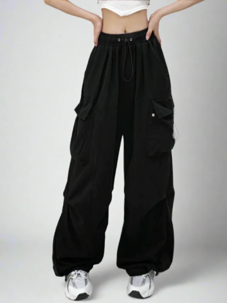 Women's Drawstring Cargo Baggy Pants