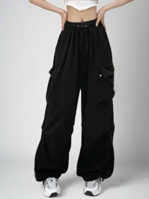 Women's Drawstring Cargo Baggy Pants