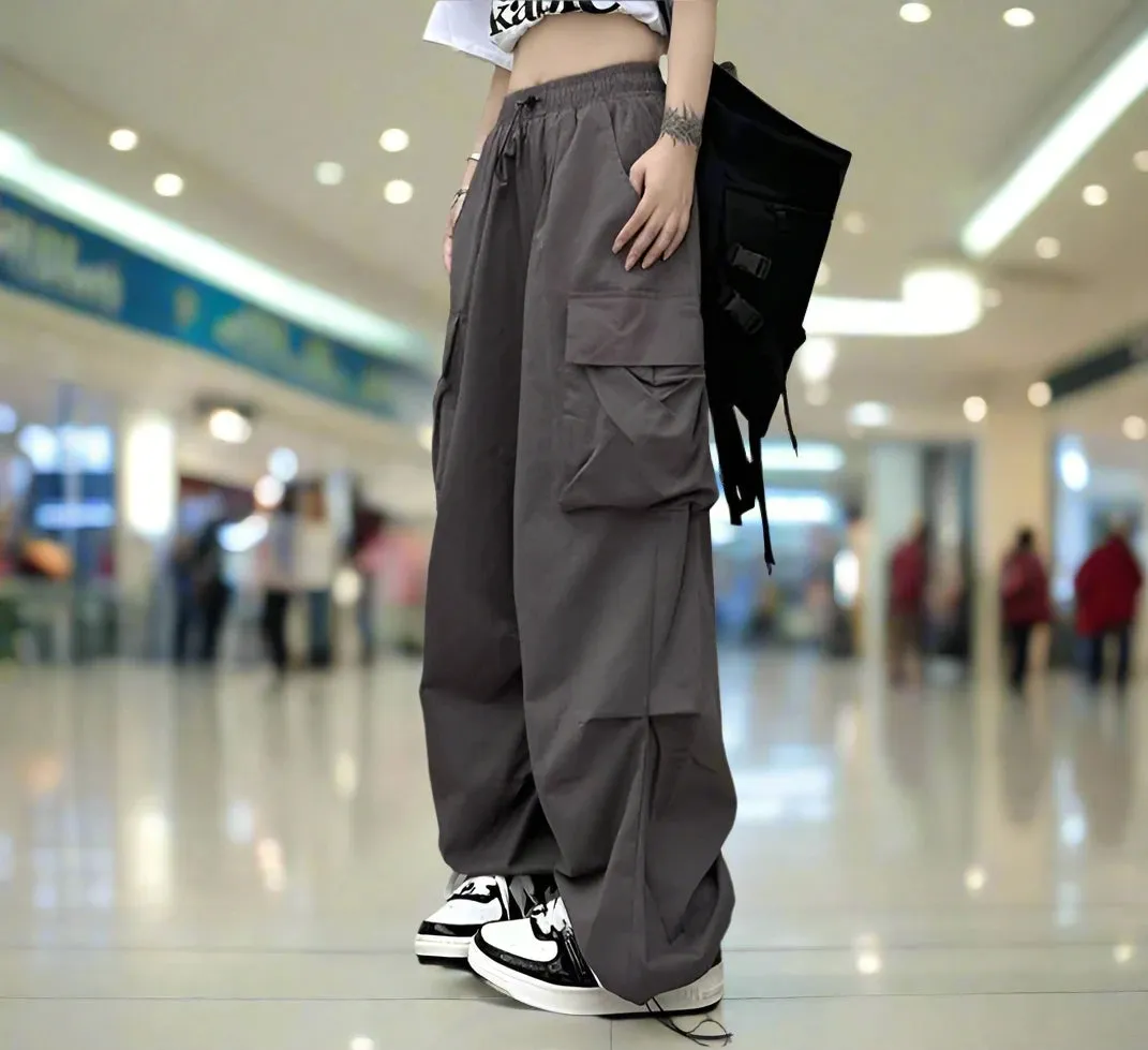 Women's Drawstring Cargo Baggy Pants