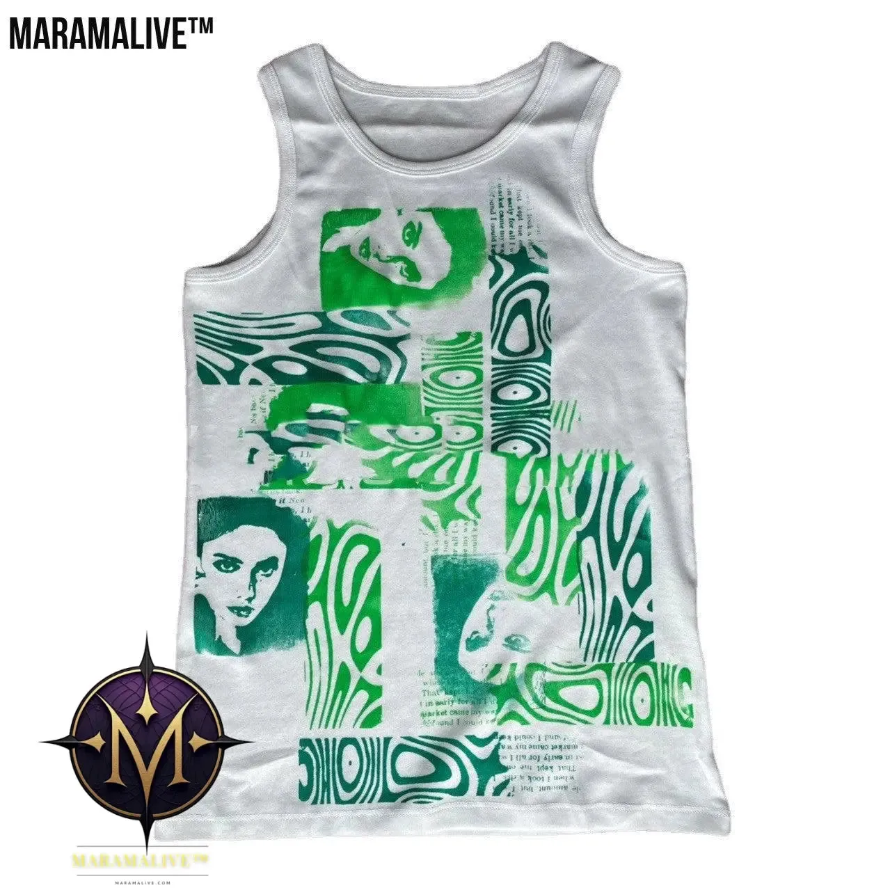 Women's Summer Sleeveless Slim Fit Gothic Avatar Print Mini Cotton Vest
