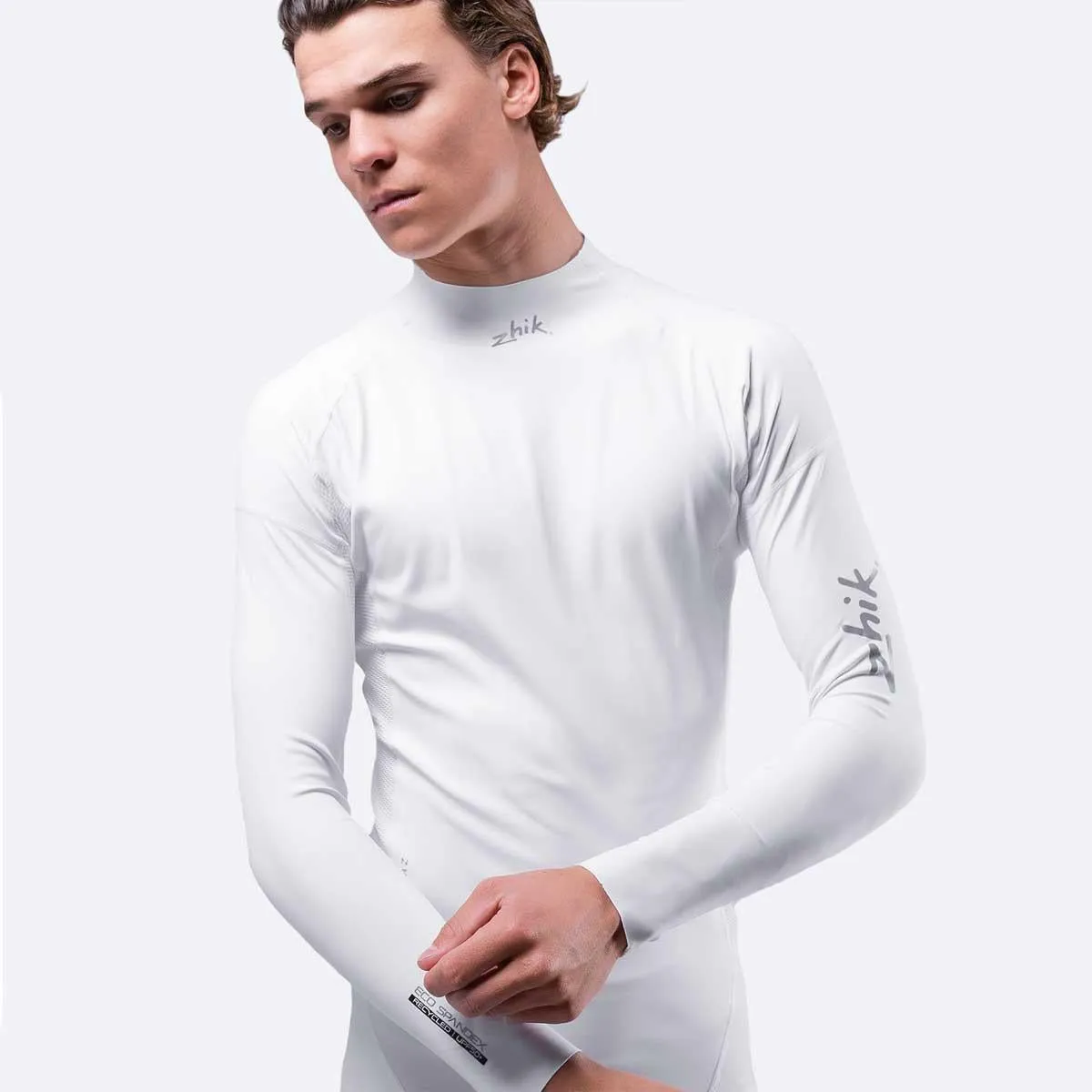 Zhik Mens Long Sleeve Spandex Rash Vest Top - White